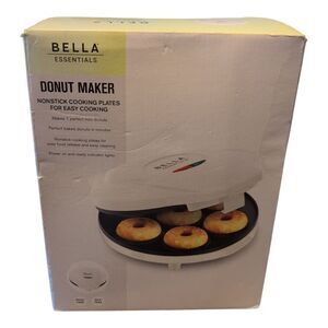 Bella Mini Donut Maker Easy Clean Nonstick Manual Can Use Cake New White